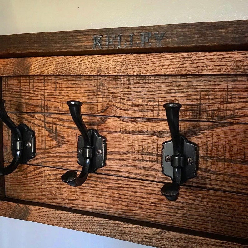 Solid Oak Coat Rack With Shelf Etsy