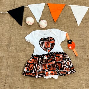 SF Giants Baby Onesie with Skirt: Baseball Fan Outfit,