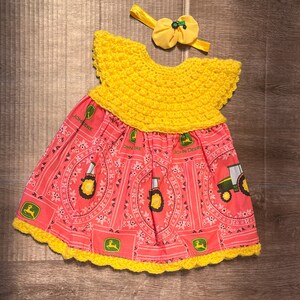 John Deere Tracker Romper, John Deere Tracker Fabric romper.12 months Romper, Yellow top