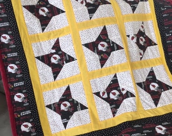 Arizona Cardinals Quilt: Handmade Cotton Fleece Lap Quilt