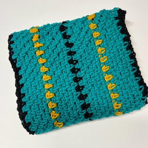 Jacksonville Jaguars scarf, handmade crocheted, sports scarf