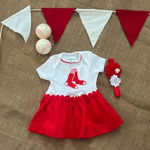 Red Sox Baby Romper: Patch Appliqué, Sport Outfit