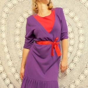 1980's Drop Waist Frock With Pleating Katies Label Australia image 3