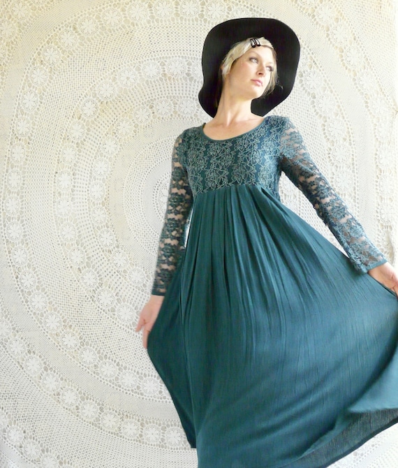 1990's Cheesecloth & Lace Maxi-Dress - I Like This