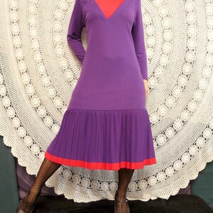 1980's Drop Waist Frock With Pleating Katies Label Australia image 6