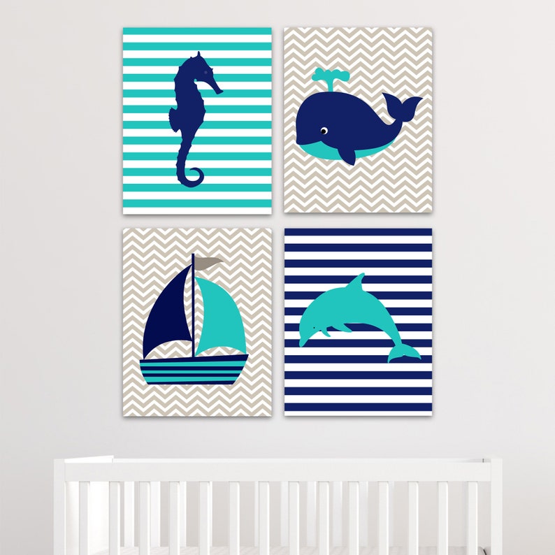 Nautical Nursery Art Nursery Wall Art Nautical Decor Etsy