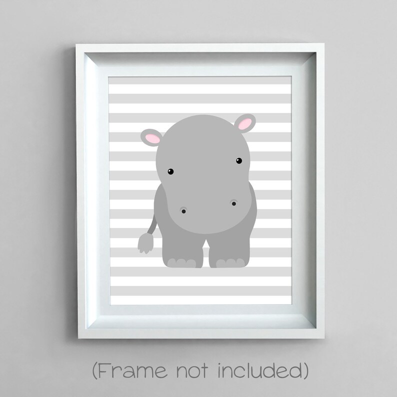 Hippo Nursery Decor Hippo Canvas Nursery Wall Art Nursery Etsy