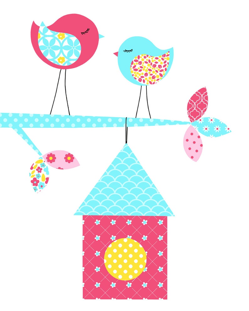 Bird Nursery Decor Girl Nursery Wall Art Baby Girl Wall Etsy