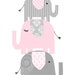 Printable Pink and Grey Elephant Nursery Art Digital - Etsy