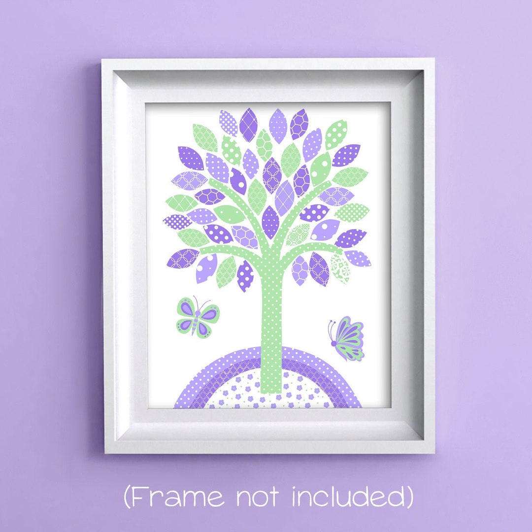 Butterfly Nursery Decor Nursery Tree Print Butterfly Wall Etsy