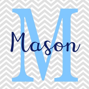 Baby Boy Monogram Boy Name Print Personalized Baby Decor | Etsy