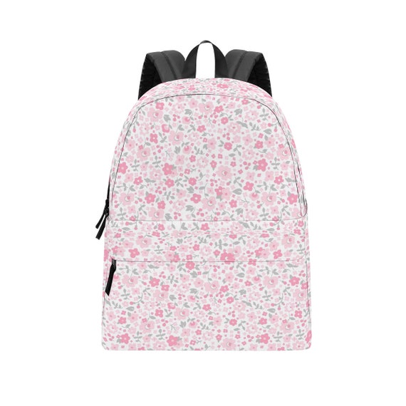 Pink Floral Classic Backpack, Small Medium Large, Interior Laptop