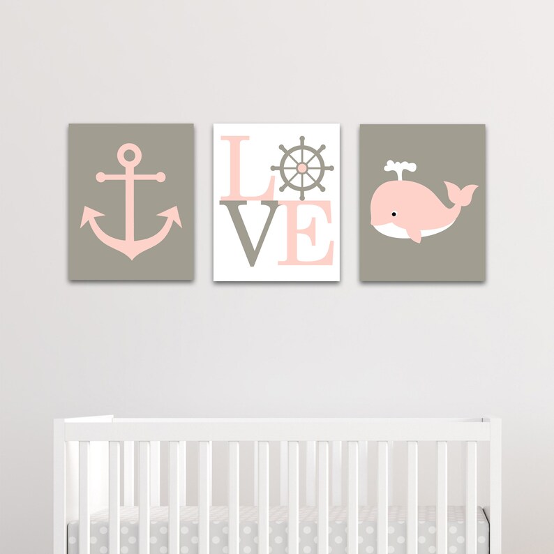 Girl Nautical Nursery Baby Girl Decor Nautical Baby Decor Etsy