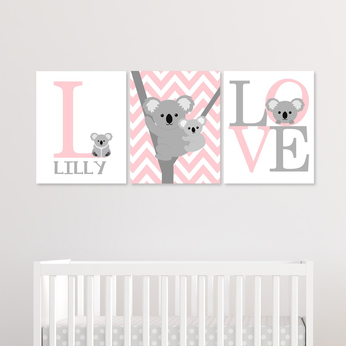 Koala Nursery Decor Koala Wall Art Baby Girl Decor Girl - Etsy