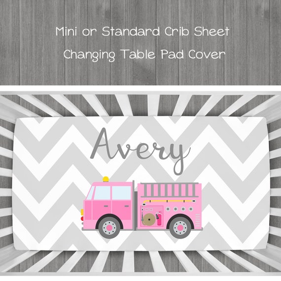 Fire truck top crib bedding