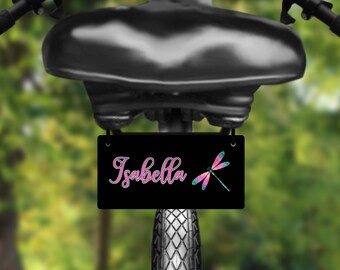 Personalized Dragonfly Mini License Plate, Girl's Bike Plate, Kids Bike Plate, Bicycle License Plate, 3x6 Inches