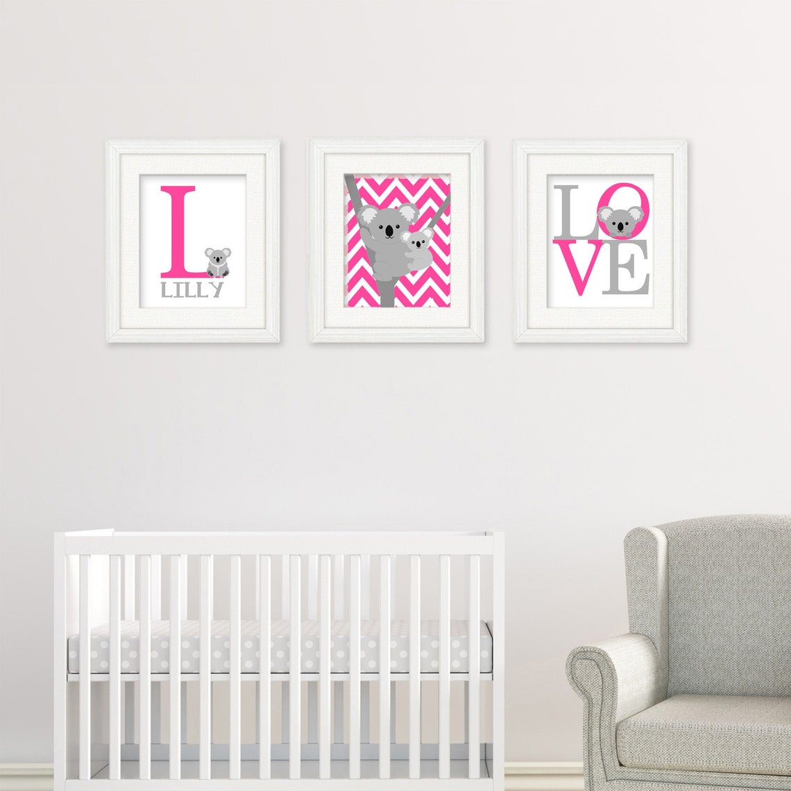 Koala Nursery Decor Koala Wall Art Baby Girl Decor Girl Etsy UK