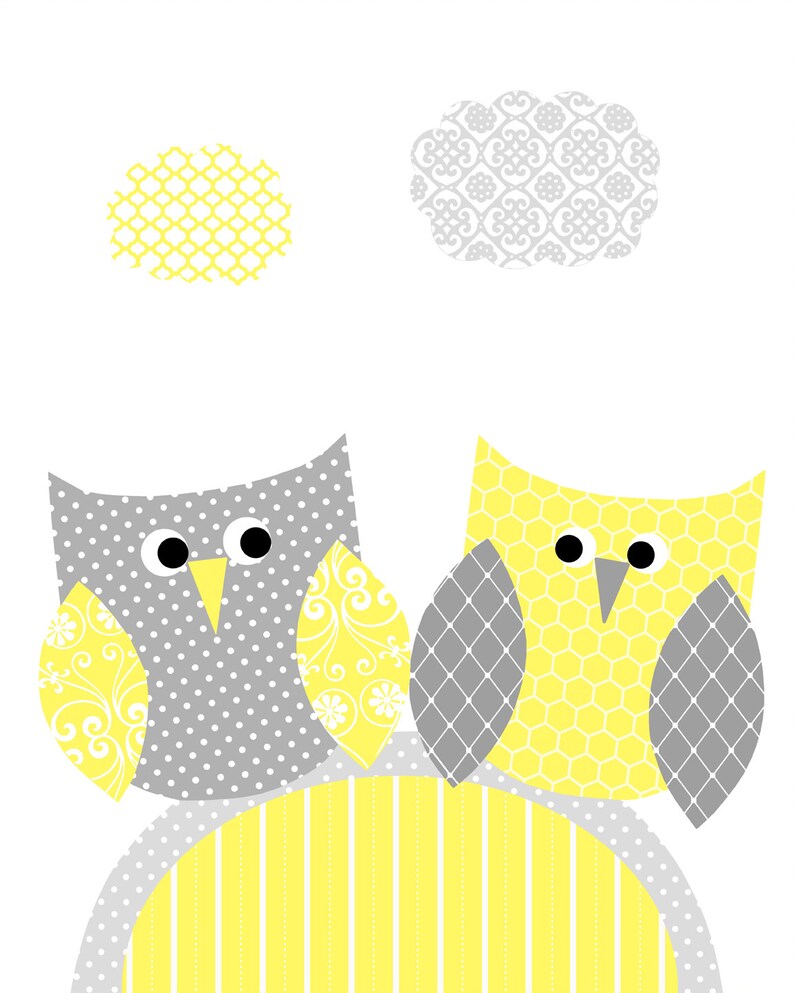 Grey and Yellow Nursery Art Owls Gender Neutral Room Decor Dream Big Little One Chevron Playroom Wall Art Baby Shower Gift Toddler Set of 3 image 3