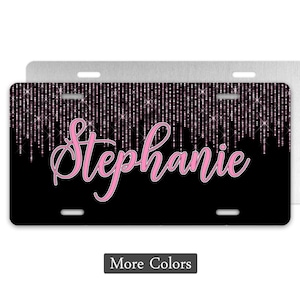 Personalized Glitter Bead Curtain License Plate, Custom Novelty Plate, Front Car Plate, Aluminum License Plate, Decorative Tag, Vanity Plate