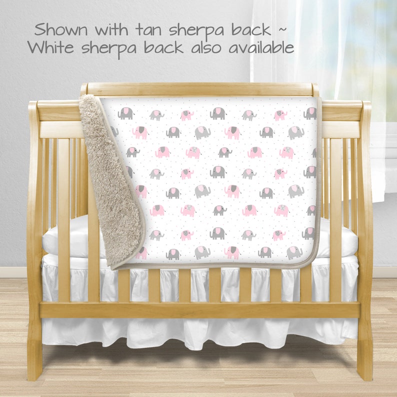 Elephant Baby Blanket Baby Girl Sherpa Blanket Minky Etsy