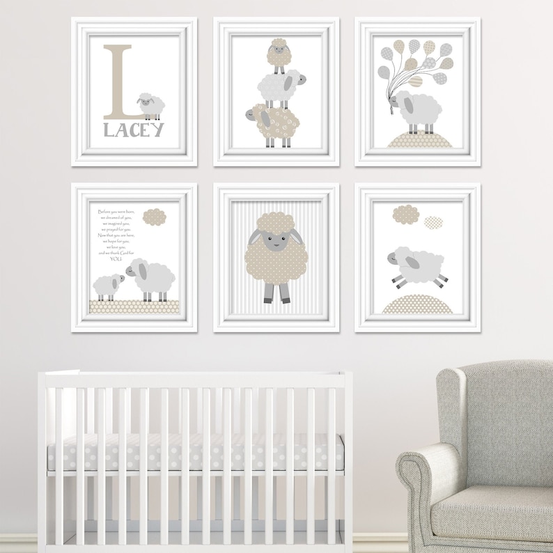Lamb Nursery Decor Baby Sheep Wall Art Lamb Nursery Prints Etsy