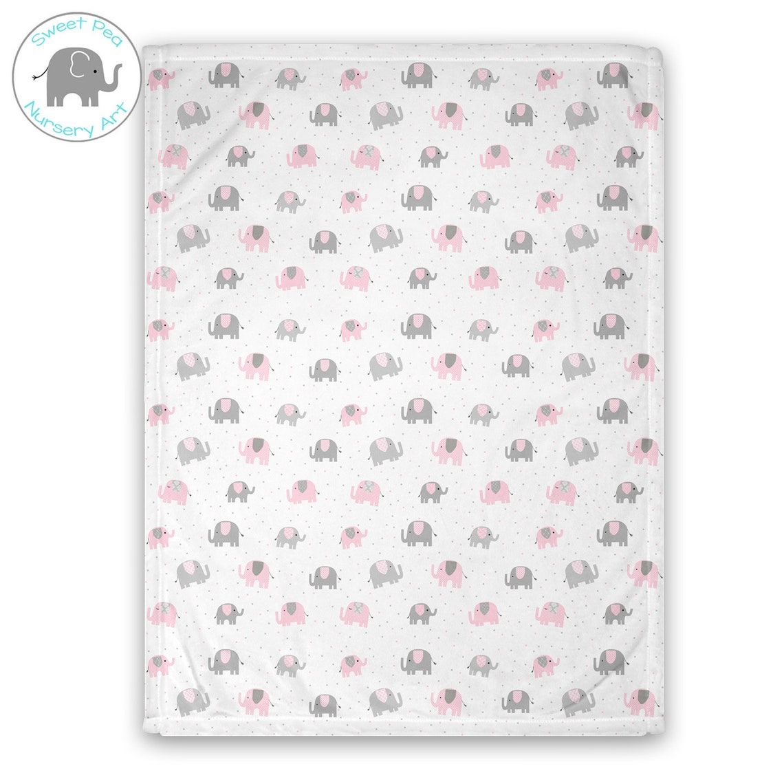 Elephant Baby Blanket Baby Girl Sherpa Blanket Minky Etsy