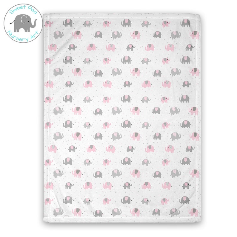 Elephant Baby Blanket Baby Girl Sherpa Blanket Minky Etsy
