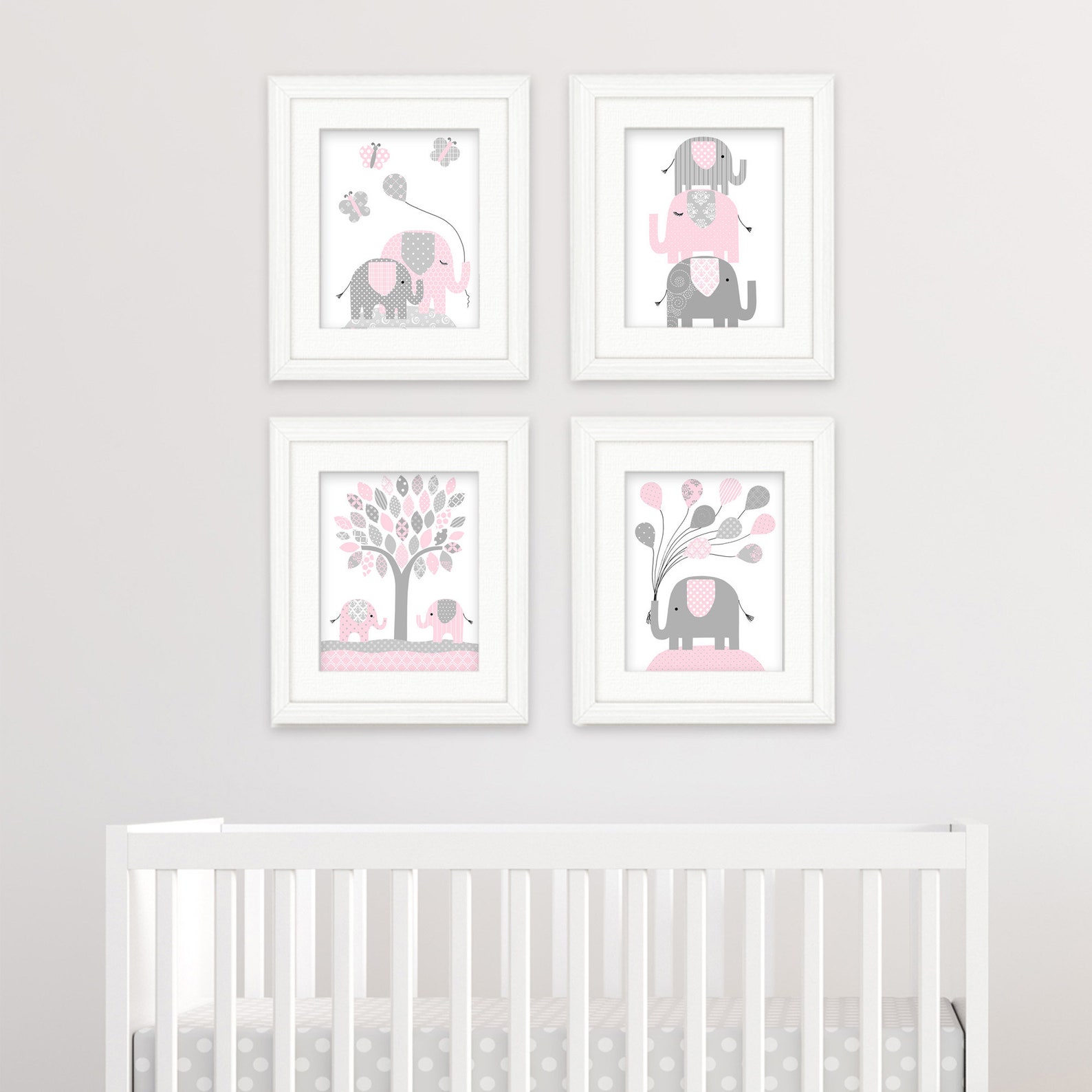 Elephant Nursery Decor Gray and Pink Girl Zoo Nursery Etsy