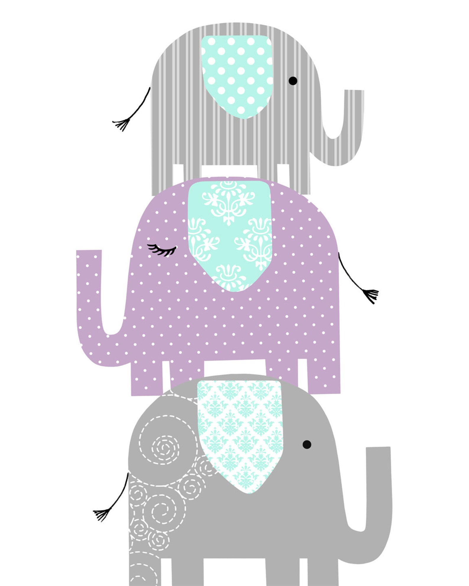 Elephant Nursery Decor Baby Girl's Room Girl Nursery Etsy