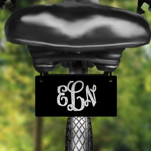 Personalized Mini License Plate, Custom Bike Plate, FAUX Glitter Monogram Bicycle License Plate, Girls Bike Decor, 3x6 Inches