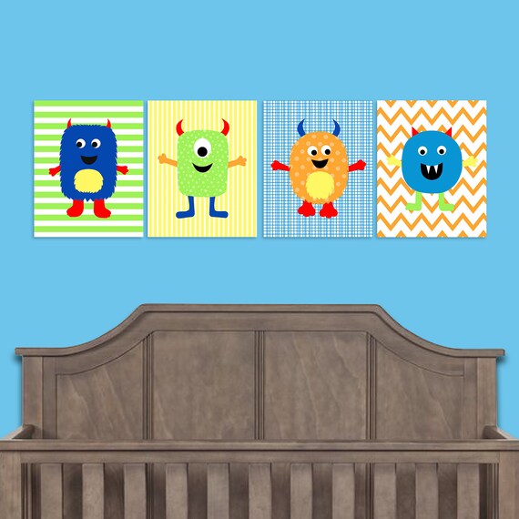 Monster Nursery Decor, Colorful Nursery, Baby Boy Decor, Monster Prints, Boy Nursery Art, Boy Monster Room, Cute Monster Decor, Boy Wall Art