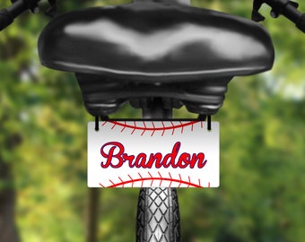 Baseball Bike Plate: Personalized Mini License Plate (3x6 Inches)