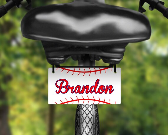 Baseball Flag Mini License Plate Baseball Bike Plate Kids Bike