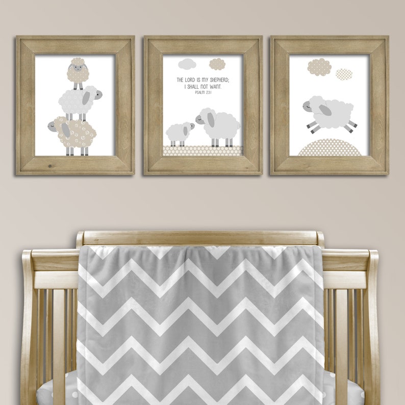 Lamb Nursery Decor Sheep Wall Art Gender Neutral Baby Wall Etsy
