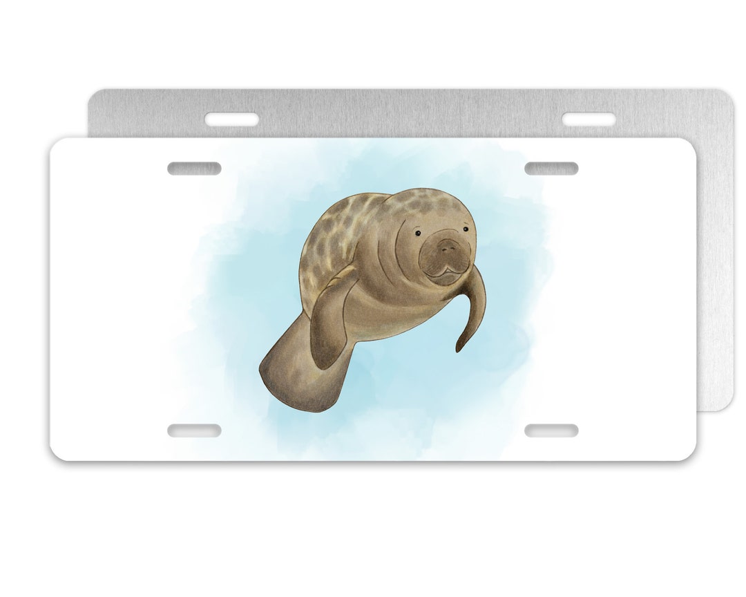 Manatee License Plate Manatee Car Tag Florida Novelty Plate - Etsy