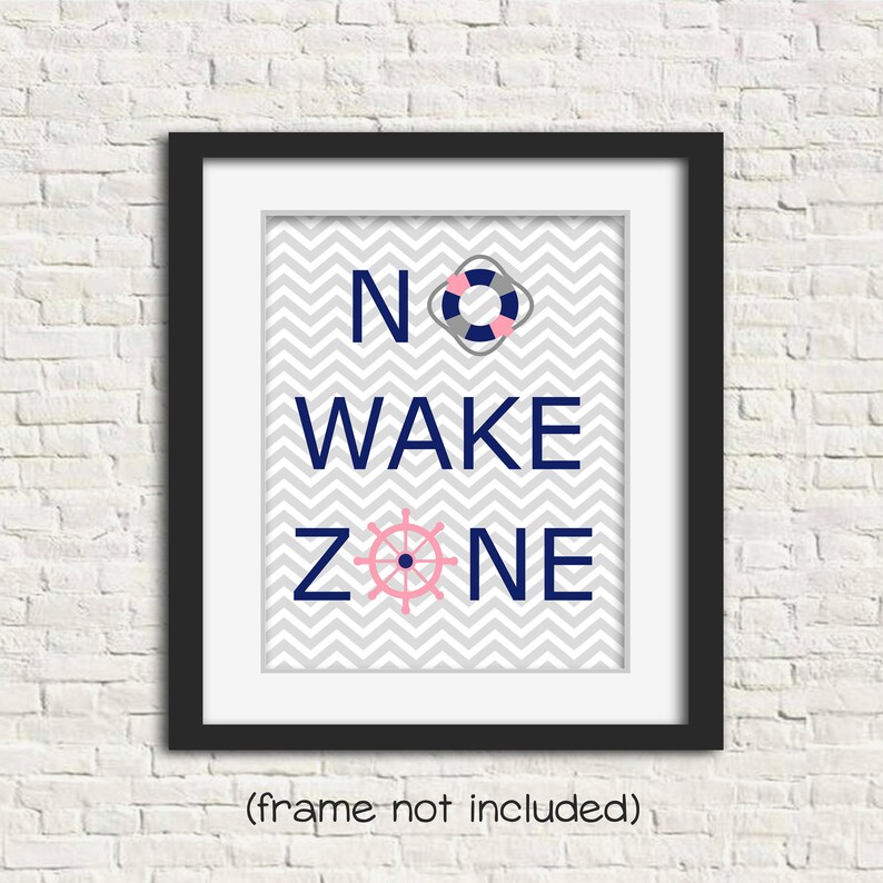 No Wake Zone Nursery Print Nautical Nursery Art Baby Decor Etsy
