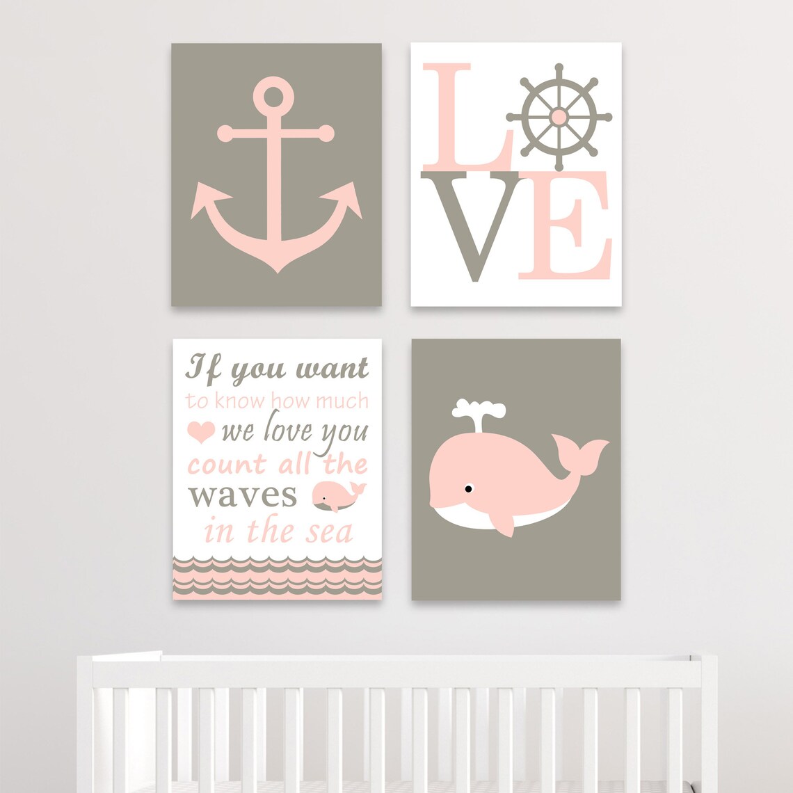 Nautical Nursery Girl Nautical Room Baby Girl Ocean Decor Etsy