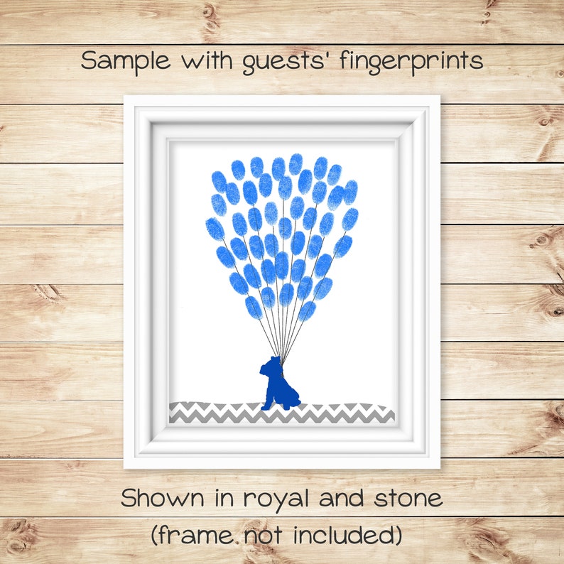 Baby Shower Accessory Kids Birthday Party Teacher Gift Fingerprints Puppy Baby Shower Alternative Guest Book Thumbprint Guest Book