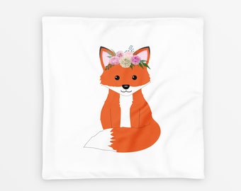 Boho Fox Nursery Pillow Cover, Fox Throw Pillow Case, Fox Nursery Accessory, Baby Girl Nursery Decor, Woodland Nursery Pillow Case