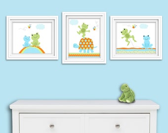 Frog Nursery Art, Baby Boy Nursery, Boy Wall Art, Frog Nursery Decor, Turtle Nursery, Nursery Art Prints, Frog Wall Art, Baby Boy Decor