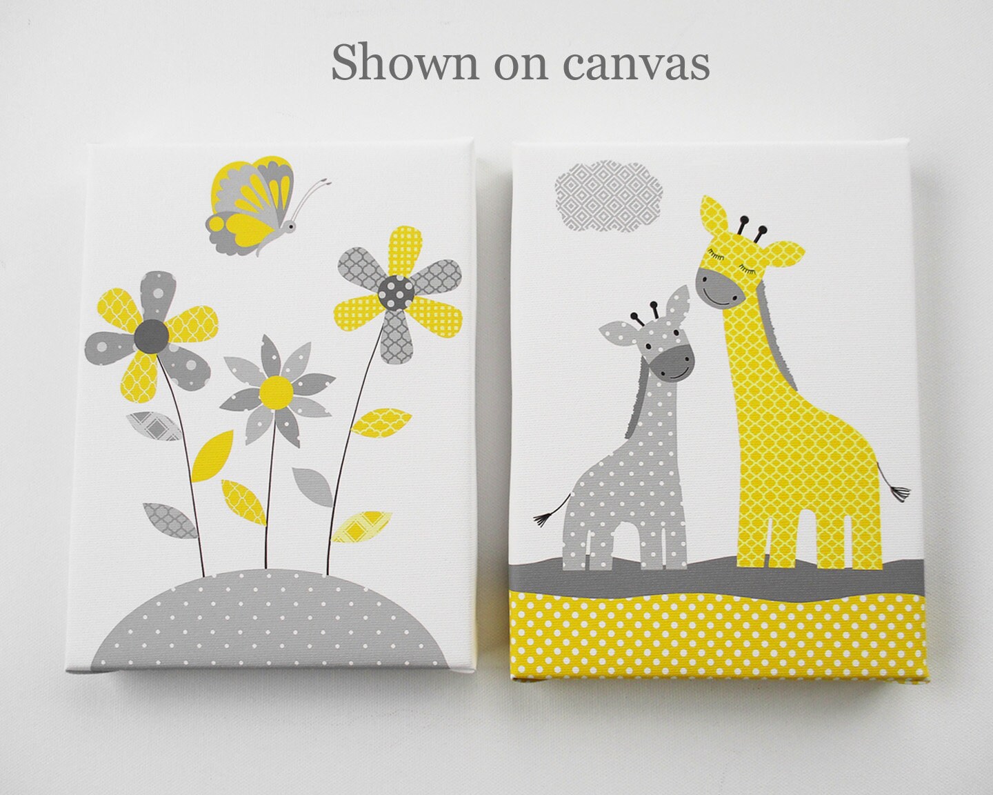 Grey and Yellow Nursery Wall Art Nursery Art Print Giraffe Etsy