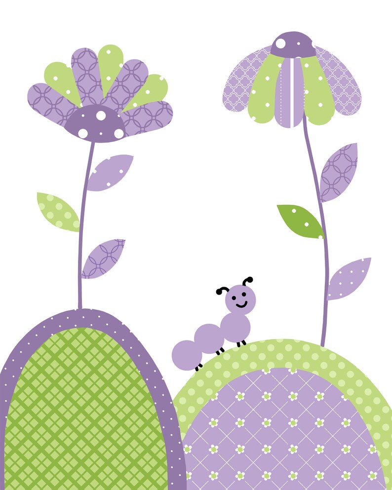 Green and Purple Nursery Nursery Wall Art Girls Room Decor Etsy