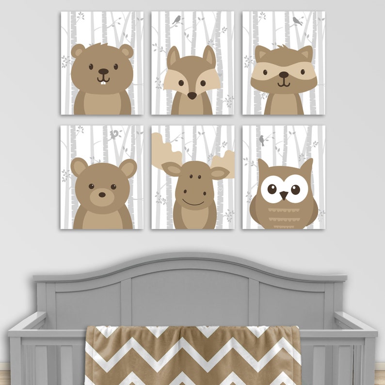 Woodland Nursery Art Woodland Nursery Decor Forest Animal Etsy
