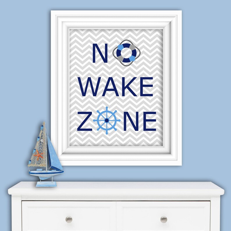 No Wake Zone Nursery Print Nautical Nursery Art Baby Decor Etsy