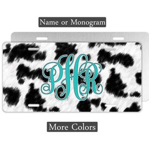 Southern Girl License Plate, Cow Print Car Tag, Country License Plate, Name or Monogram, Personalized Car Tag, Front of Car License Plate