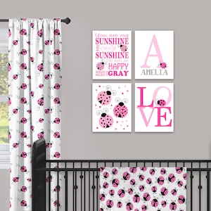 Ladybug Nursery Art, Girl Nursery Decor, Baby Girl Ladybug, Pink Ladybugs, Ladybug Wall Decor, Ladybug Pictures, You Are My Sunshine, Love
