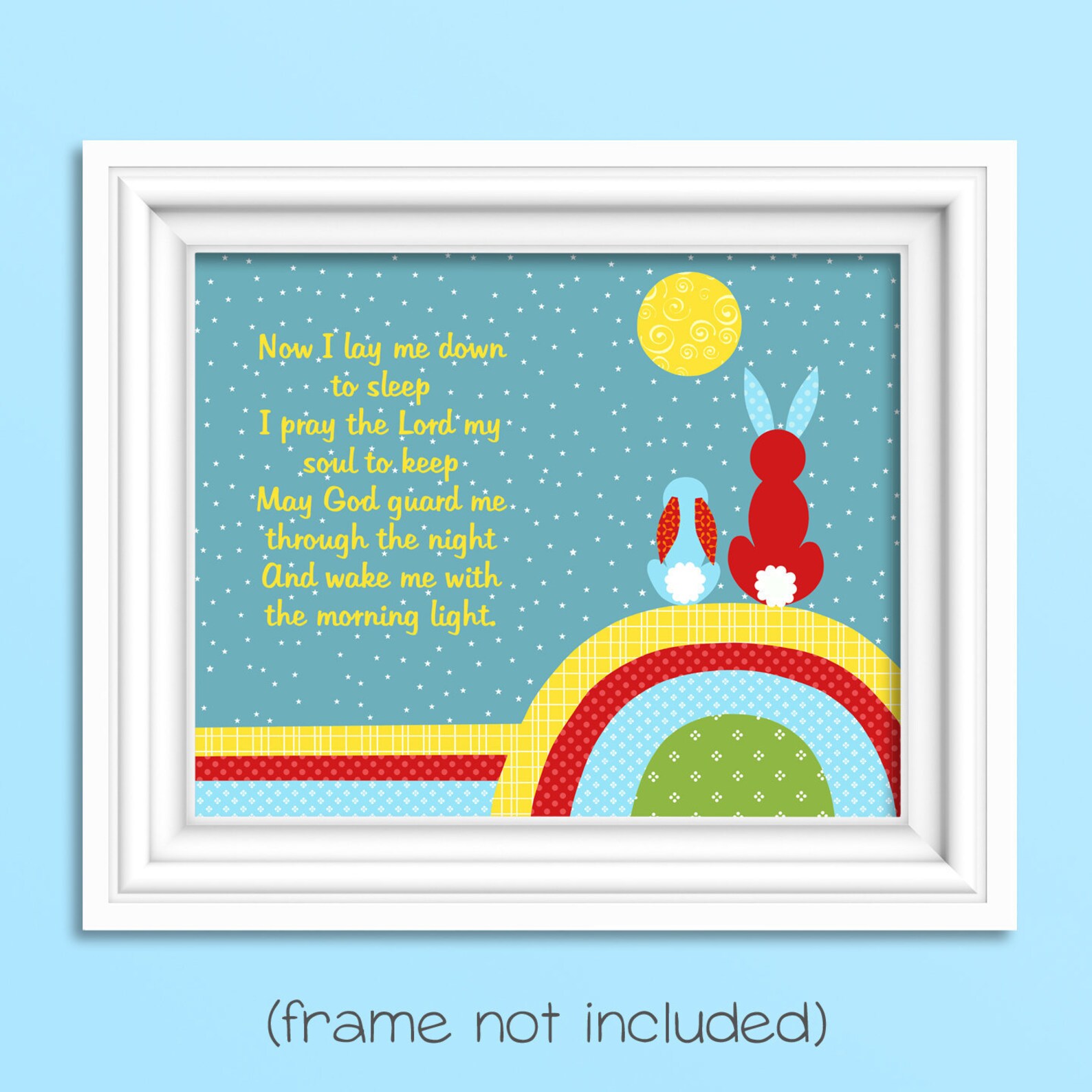 Nursery Prayer Bedtime Prayer Religious Nursery Art Now I Etsy