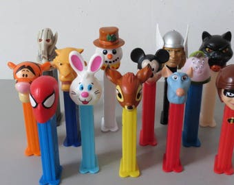 set of 13 vintage pez dispensers