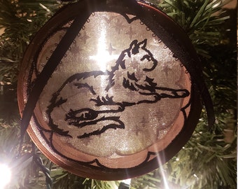 Embroidered Cat ornaments, Cat Gifts, Christmas Cat Ornament, Cat Decor, Cat ornament,