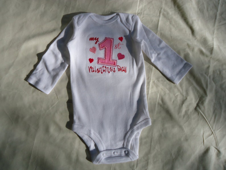 new baby. Custom baby/'s name 1st Valentine/'s day baby grow bodysuit vest